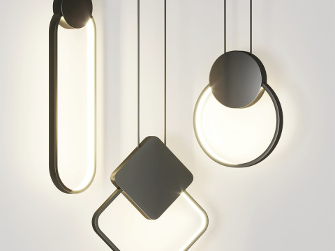 Minimalist LED Pendant Light 3D Model