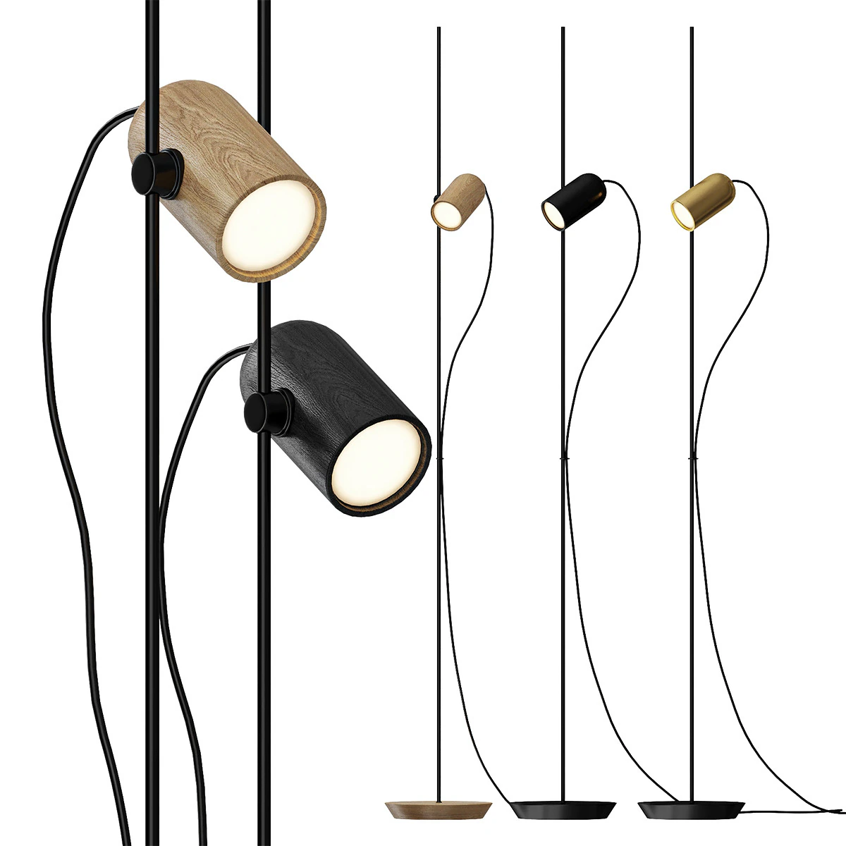 Nomon Onfa Floor Lamp 3D Model .c4d .max .obj .3ds .fbx .stl .blend 