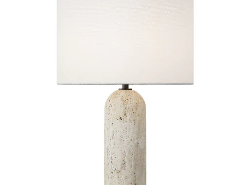 L&aacute;mpara de mesa de travertino Marfil Modelo 3D