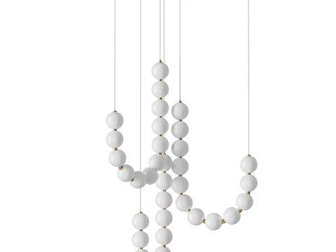 WOMO Pearl Brass Globe Chandelier 3D Model