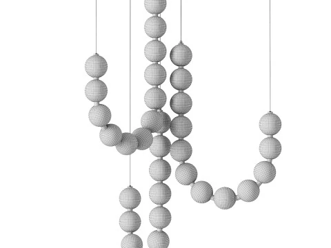 WOMO Pearl Brass Globe Chandelier 3D Model