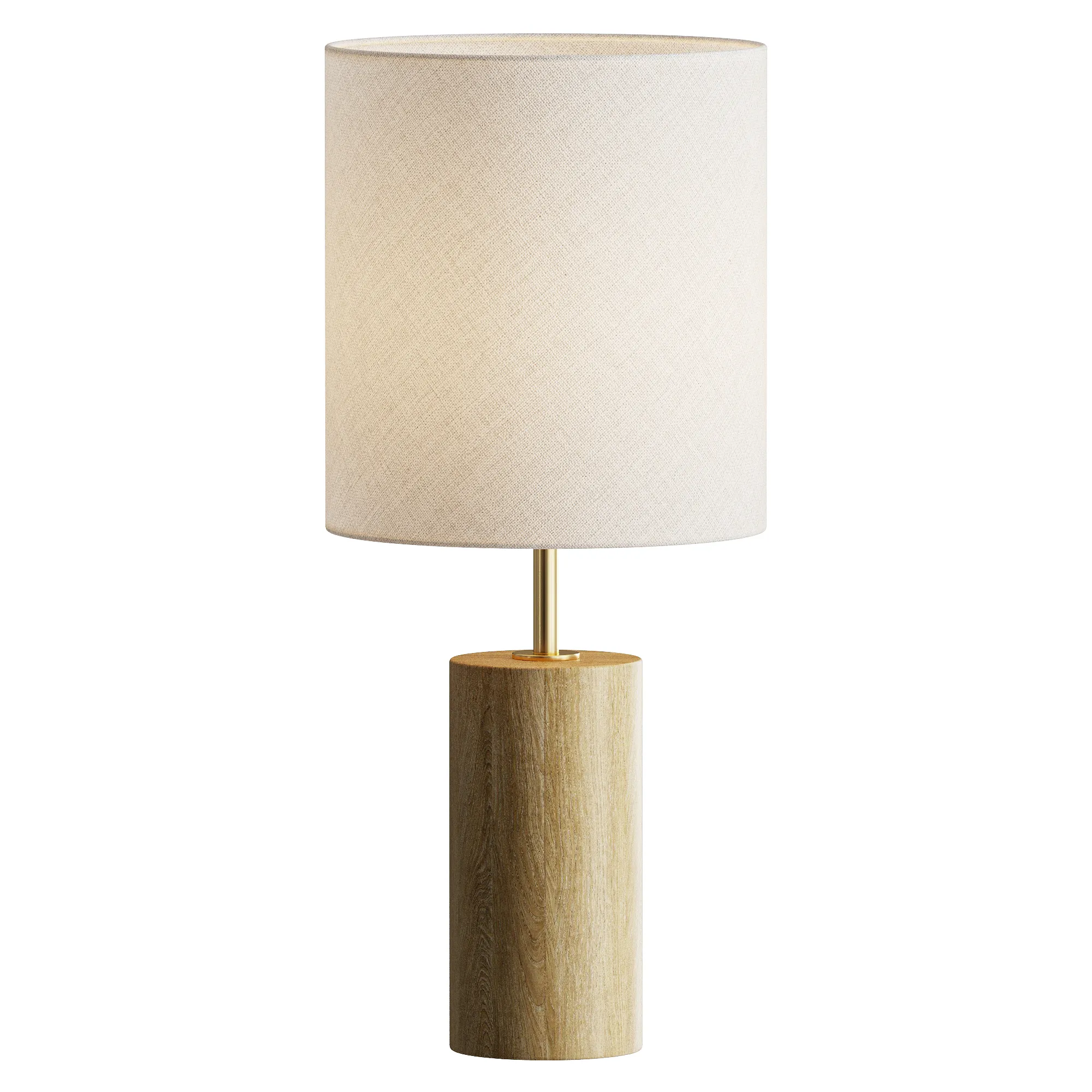 Adesso Wood Column Modern Table Lamp 3D Model .c4d .max .obj .3ds .fbx .stl .blend 