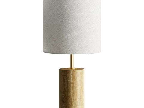 Adesso Wood Column Modern Table Lamp 3D Model