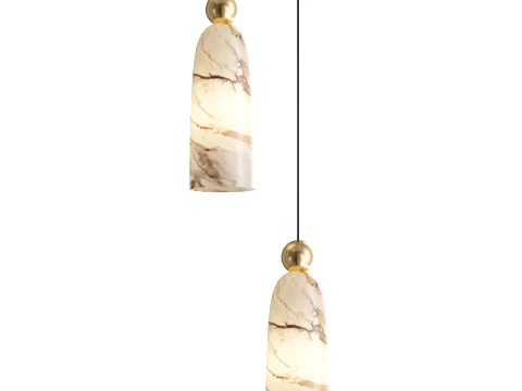 Figure Alabaster Pendant Lamp 2 heads 3D Model