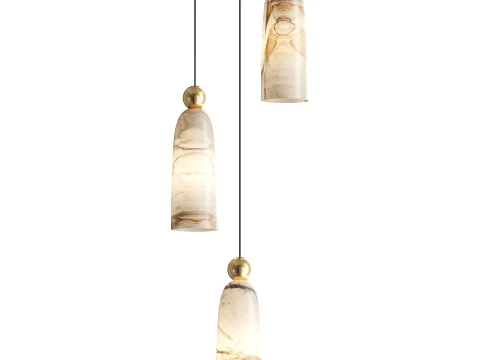 Figure Alabaster Pendant Lamp 3 heads 3D Model