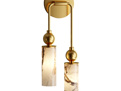 Harlin Alabaster Wall Lamp 2 heads 3D Model