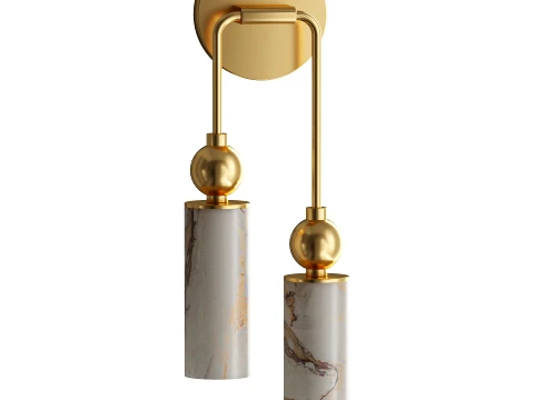 Harlin Alabaster Wall Lamp 2 heads 3D Model