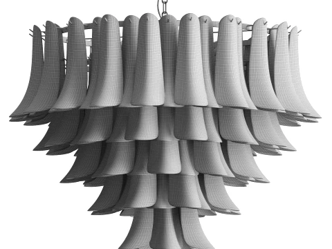 Large Modern Italian Murano Chandelier Palma 3D Model