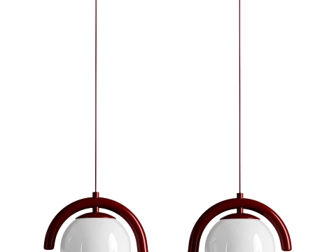 Lenox Linear Ball Pendant Lamp 2 heads 3D Model