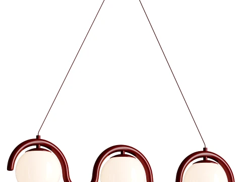 Lenox Linear Ball Pendant Lamp 3 heads 3D Model