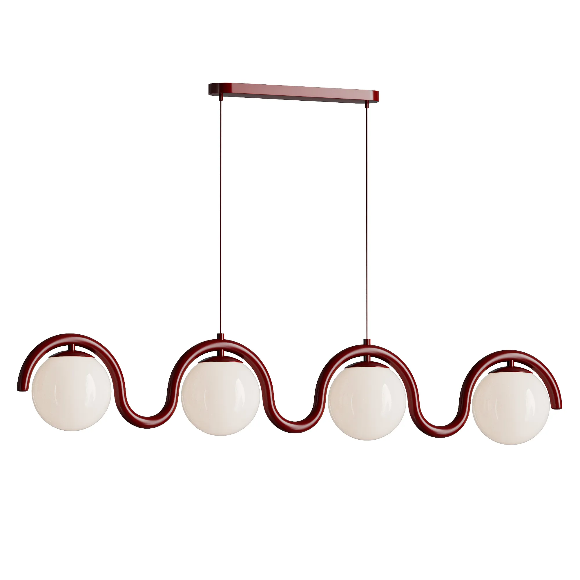Lenox Linear Ball Pendant Lamp 4 heads 3D Model .c4d .max .obj .3ds .fbx .stl .blend 