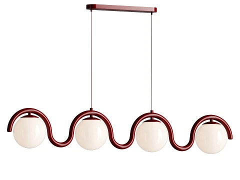 Lenox Linear Ball Pendant Lamp 4 heads 3D Model