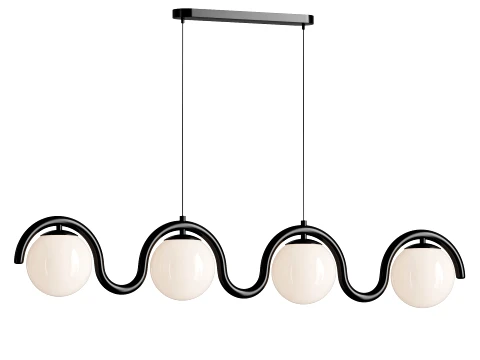 Lenox Linear Ball Pendant Lamp 4 heads 3D Model