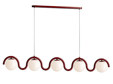 Lenox Linear Ball Pendant Lamp 5 heads 3D Model
