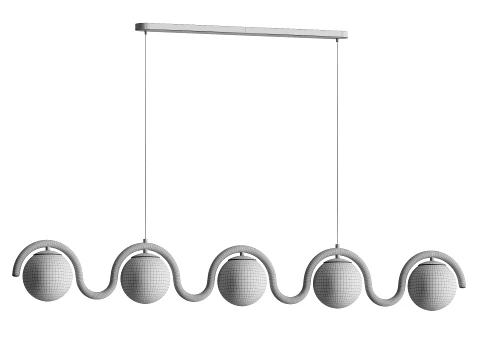 Lenox リニアボールペンダントランプ 5 ヘッド 3Dモデル