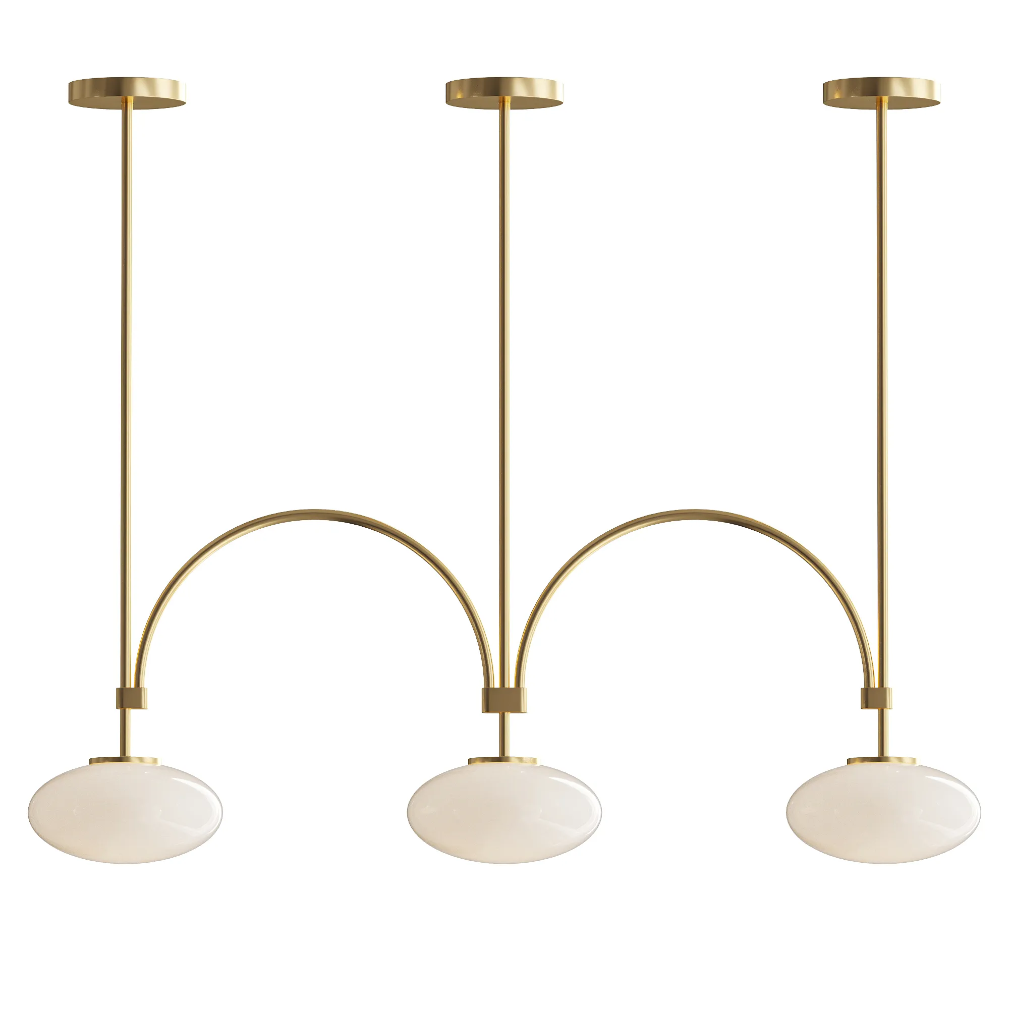 Milo Linear Brass Glass Pendant Lamp 3D Model .c4d .max .obj .3ds .fbx .stl .blend 
