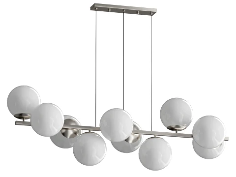 MyFar Aerton Nickel White Glass Molecule Chandelier 10 Light 3D Model
