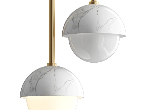 Polaris White Marble Pendant Lamp 3D Model