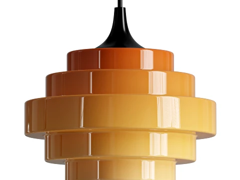 Sanenos Retro Geometric Glass Pendant Light 3D Model