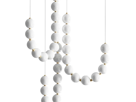 WOMO Pearl Brass Globe Chandelier 3D Model