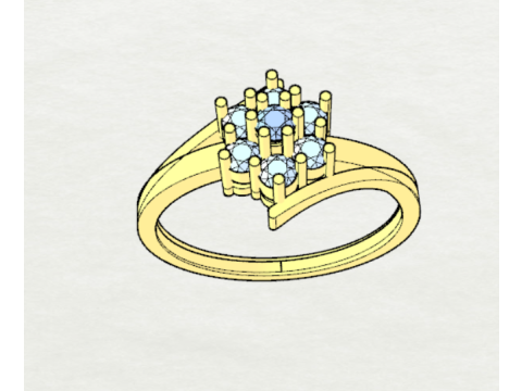 PREMIUM LADIES RING Modèle 3D