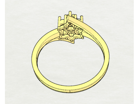 PREMIUM LADIES RING Modèle 3D