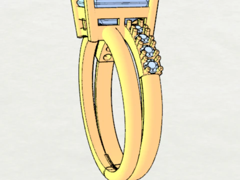 PREMIUM LADIES RING 3D Model