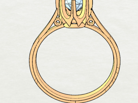 LADIES WEDDING RING 3D Model