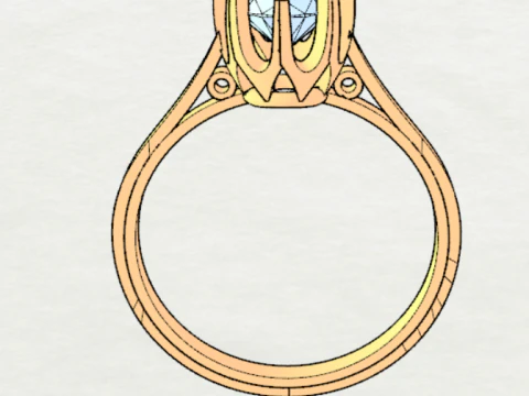 LADIES WEDDING RING 3D Model