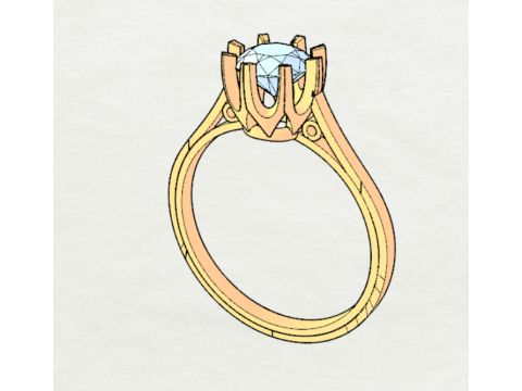 LADIES WEDDING RING 3D Model
