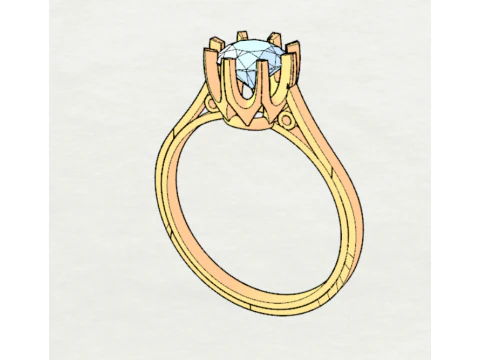 LADIES WEDDING RING 3D Model