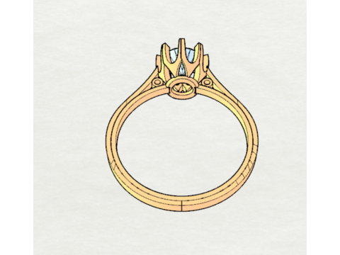 LADIES WEDDING RING 3D Model