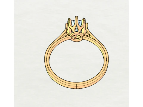 LADIES WEDDING RING 3D Model