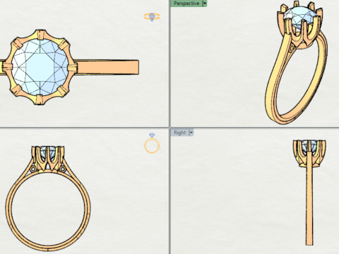 LADIES WEDDING RING 3D Model