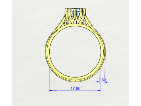 LADIES WEDDING RING 3D Model