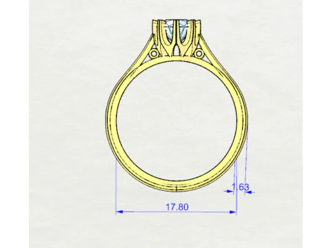 LADIES WEDDING RING 3D Model