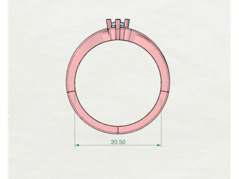 レディース結婚指輪 3Dモデル