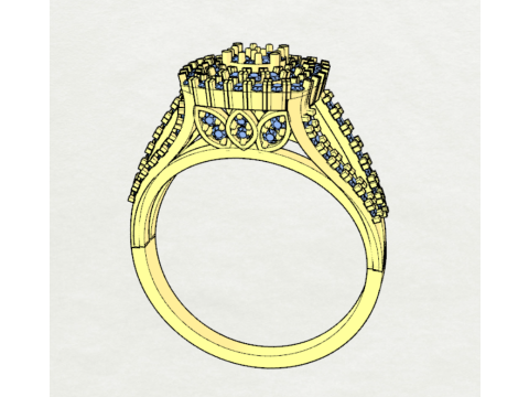 Beautiful Ladies Ring 3D 모델