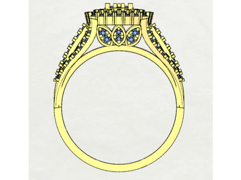 Beautiful Ladies Ring 3D Model
