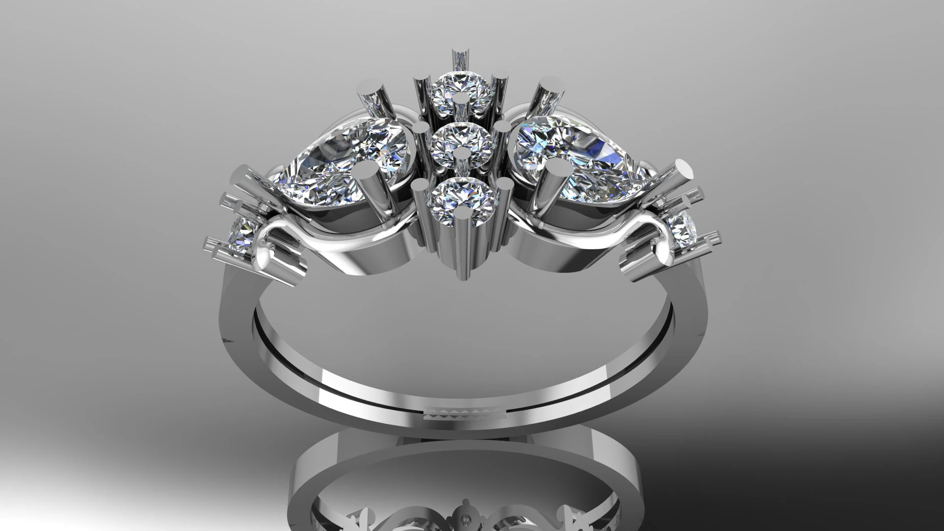 BEAUTIFUL DIAMOND RING 3D Model .c4d .max .obj .3ds .fbx .stl .blend 