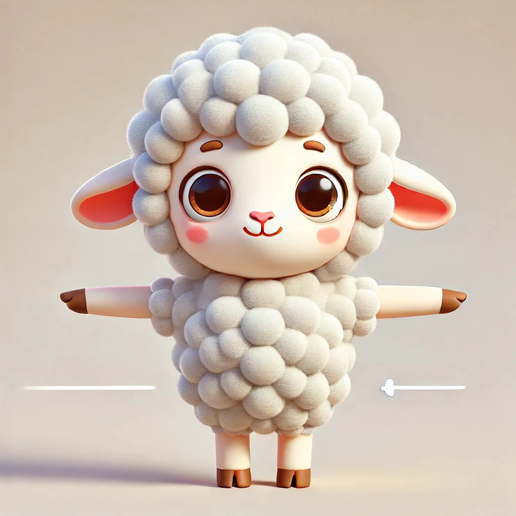 Cute Sheep 3D Model .c4d .max .obj .3ds .fbx .stl .blend 