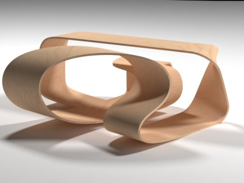Organic coffee table 3D Model