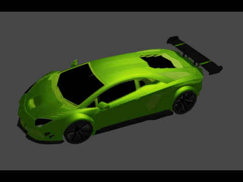 Green Racing Car 3Dモデル