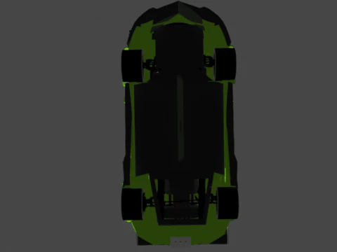 緑のレーシングカー 3Dモデル