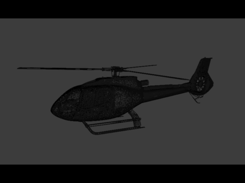 Low Poly Helicopter 3D Model