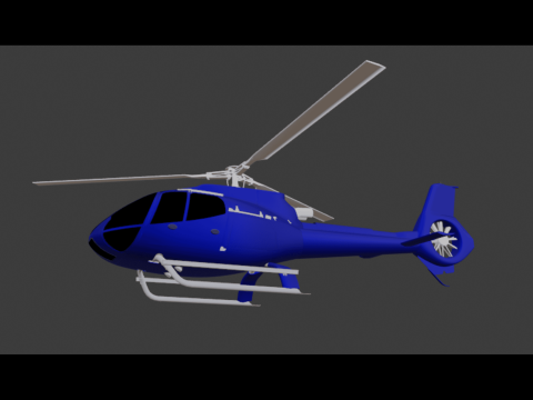 Low Poly Helicopter 3D Model