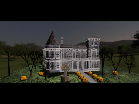 Esterno della casa di Halloween Modello 3D