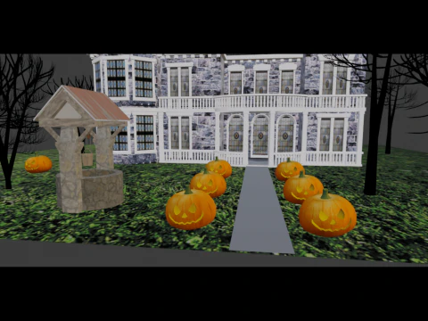 Halloween House Exterior 3D Model