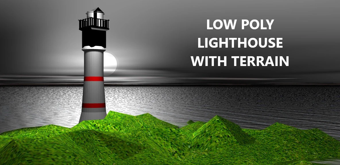 Faro a basso poli Modello 3D .c4d .max .obj .3ds .fbx .stl .blend 