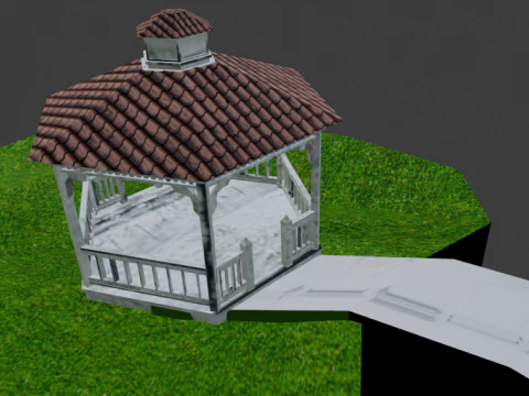Low Poly Gazebo 3D Model